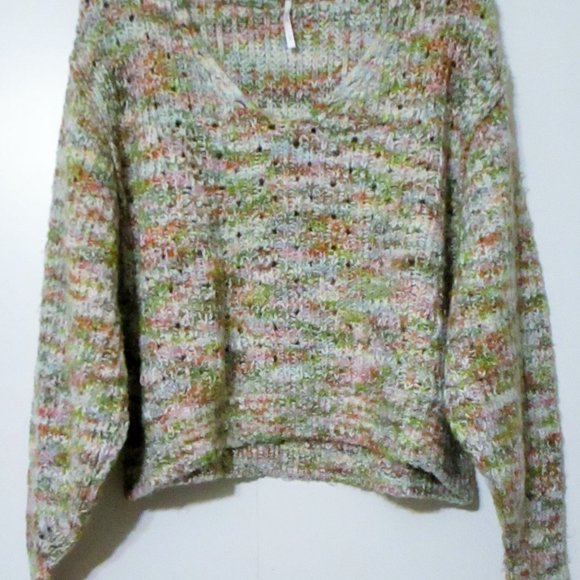 Free People Highland Oversized Sweater Neutral combo XSmall EUC $128 - Picture 3 of 6